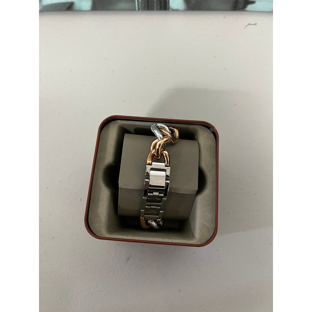 Michael Kors MK6843 Mini Camille Pavé Two-Tone Curb-Link Watch - Picture 3 of 7